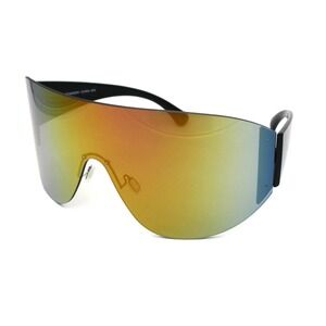 Oversized Sunglasses Luxury Face Cover Frameless Multi Mirror Color‎ Lens Lentes